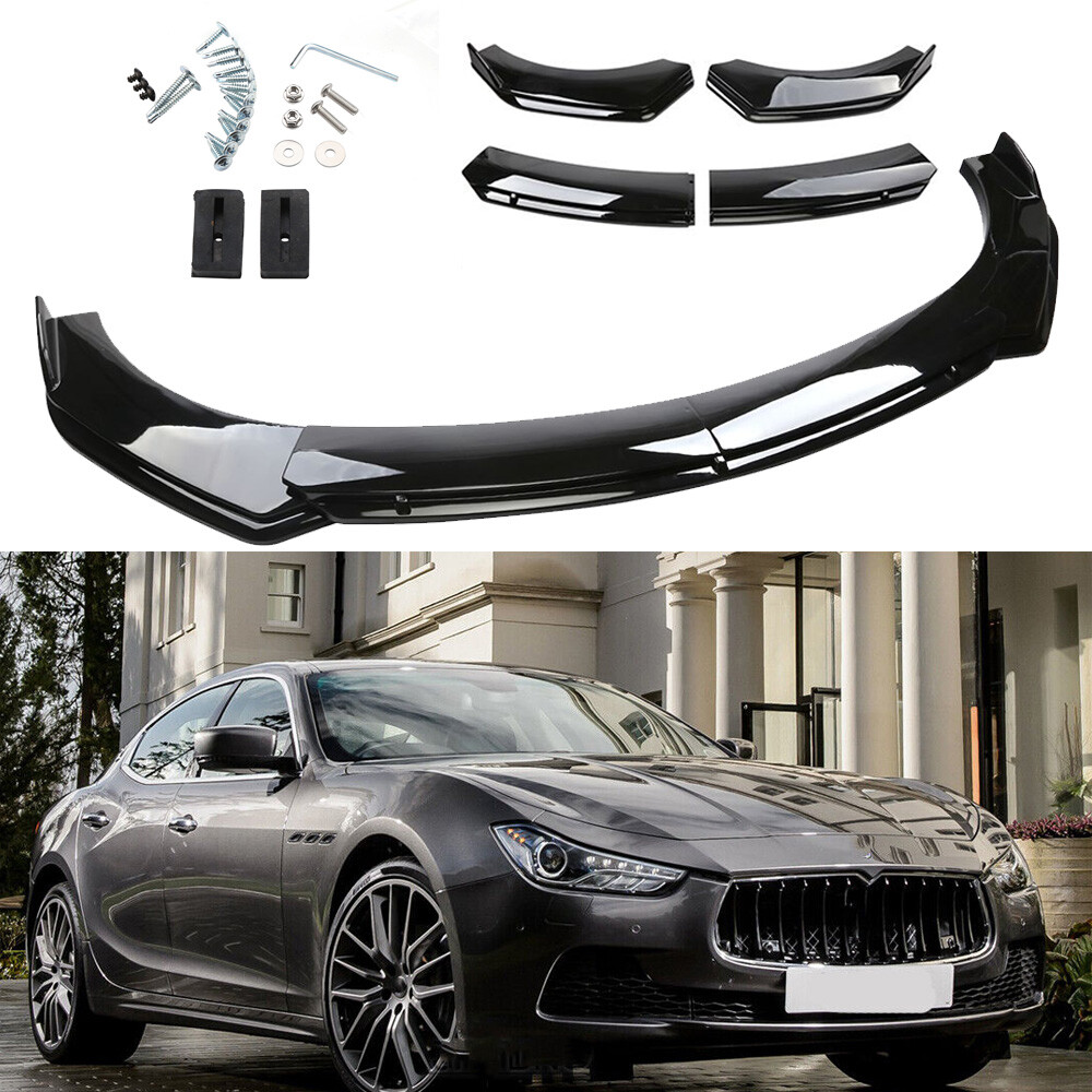 FOR Maserati Ghibli Glossy Black Front Bumper Chin Lip Spoiler Splitter Body Kit