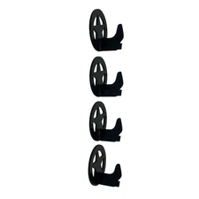 4 Texas Star Cowboy Boot Wall Hooks Black Steel 2.5" Coat Bridle Halter Hat Cap