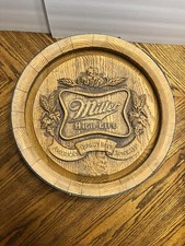 Vintage 1980s Made In USA Miller High Life Plastic Barrel Keg Sign 6X18