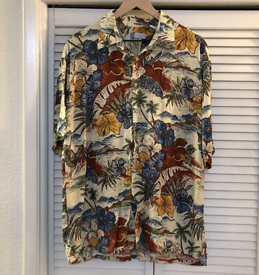 Half Moon Bay Men's Short Sleeve Button Up Shirt Size XL Hawaiian Style