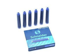 royal blue colour. 6  per pack Schneider ink cartridges for fountain pens