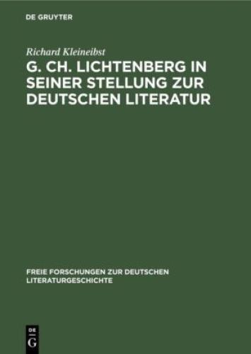 Thumbnail - G. Ch. Lichtenberg In Seiner Stellung Zur Deutschen Literatur 6770