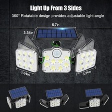 SOLAR SENSOR LIGHT 148 LED BIULT IN RECHARGEABLE BATTERY