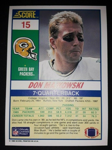1990 Score NFL Football Trading Cards (1-265) - Pick Your Card(s) - Picture 31 of 498