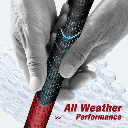 Set of 12 Geoleap Standard Golf Grips Red and Black Rubber Compound Material - Imagen 4 de 9