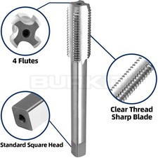 11/16"-12 UN Thread Tap Right Hand, HSS 11/16 x 12 Straight Fluted Machine Tap
