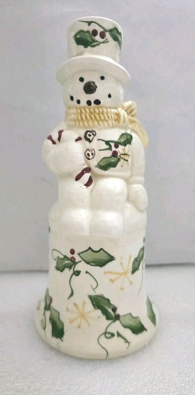 Retro Snowman On A Bell-  Bell