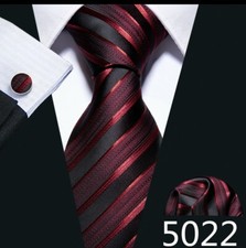 USA Mens ALL Silk Tie Striped Solid Paisley Necktie Hanky Cufflink Set Wedding