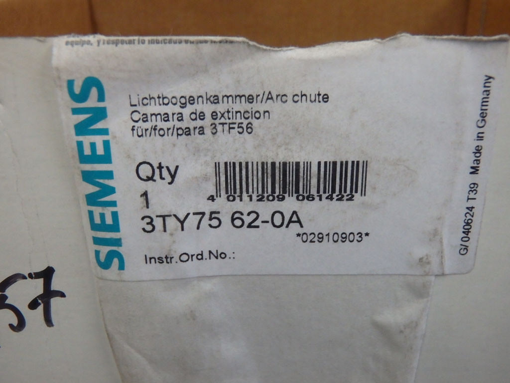 Arc chute 3TY75620A SIEMENS pour extinction d'arc sur 3TF56 - 3
