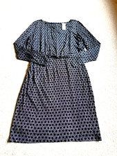 NWT Womens Dress-ANN TAYLOR LOFT-black/white patterned stretch lined ls-M
