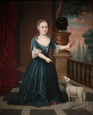 high quality oil painting handpainted on canvas " Girl with a Lamb"