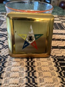 Vintage Dorset REX Order of the Eastern Star Freemason Brass Make Up Compact