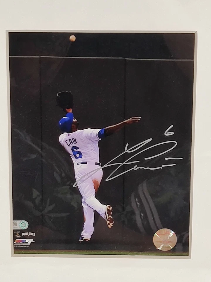 Autographed 2014 Lorenzo Cain World Series Framed Picture - Image 2 of 4