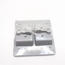 Commercial Electric Toggle Switch Cover 2-Gang Non-Metallic Gray WTC200PG (T)