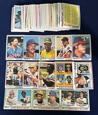 1978 TOPPS BASEBALL CARD LOT 100 DIFFERENT CARDS RAZOR SHARP FROM VENDING BOXES