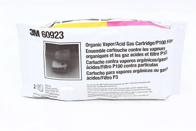 3M 60923 Organic Vapor Acid Gas P100 Respirator Protection Replacement Cartridge - Image 2 of 4