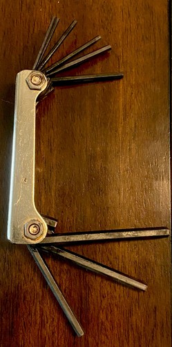 Eklind No.91 Steel Fold Up 9 Piece Hex / Allen Wrench Set 5/64” To 1/4” - Picture 2 of 7