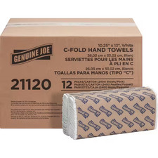 13 In. X 10.1 In. C-Fold Paper Towels 2,400 Sheets per Carton NEW