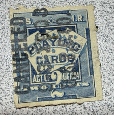 Cartes à jouer non classées 2 ¢, timbre revenu Russell Playing Card Co.