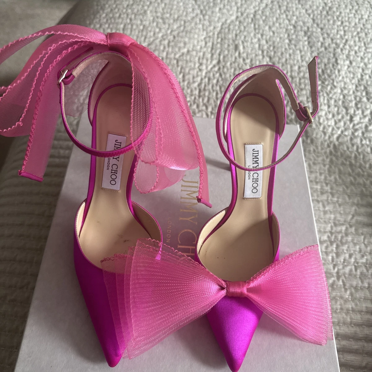 JIMMY CHOO ピンク リボン ハイヒール 36 Jimmy Choo Pink Heels for Women for sale | eBay