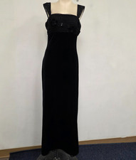 Vintage Womens Y2K Whimsigoth Velvet Maxi Dress Size 10 Black Prom Mesh Floral
