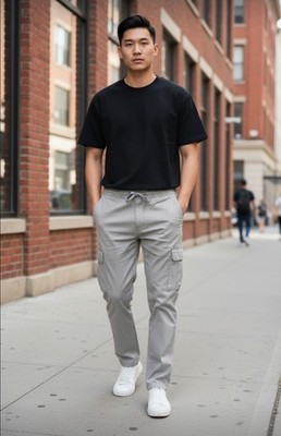 Hollister Mens Gray Cargo Pants Size XS Epic Flex Pull-On Twill Jogger Style