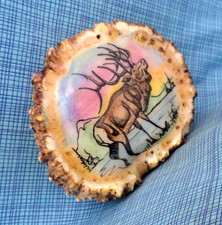 Sportsmans Antler Burr Elk Art Belt Buckle Hunter Cowboy Artisan Signed .GMP804