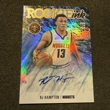 RJ Hampton 2020-21 NBA Hoops Rookie Ink Autograph RC #RI-RJH Denver Nuggets