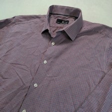Hart Schaffner Marx Houndstooth Twill Long Sleeve Button Up Shirt Men's Large H4