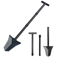 Spade Shovel, Heavy Duty Digging Tool T Handle, Serrated Blade, Root Cutter w...