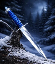 Handcraft Fixed Blade Double Edged Mirror Polish Dagger Secure Grip Handle EDC