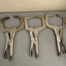 (3) IRWIN/ Master Mec VISE GRIP 11R 11" C-CLAMP WELDING LOCKING PLIERS