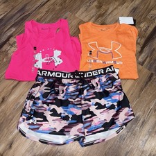 Girls Under Armour Youth XL Lot Tank Top, Tshirt, Shorts NWT