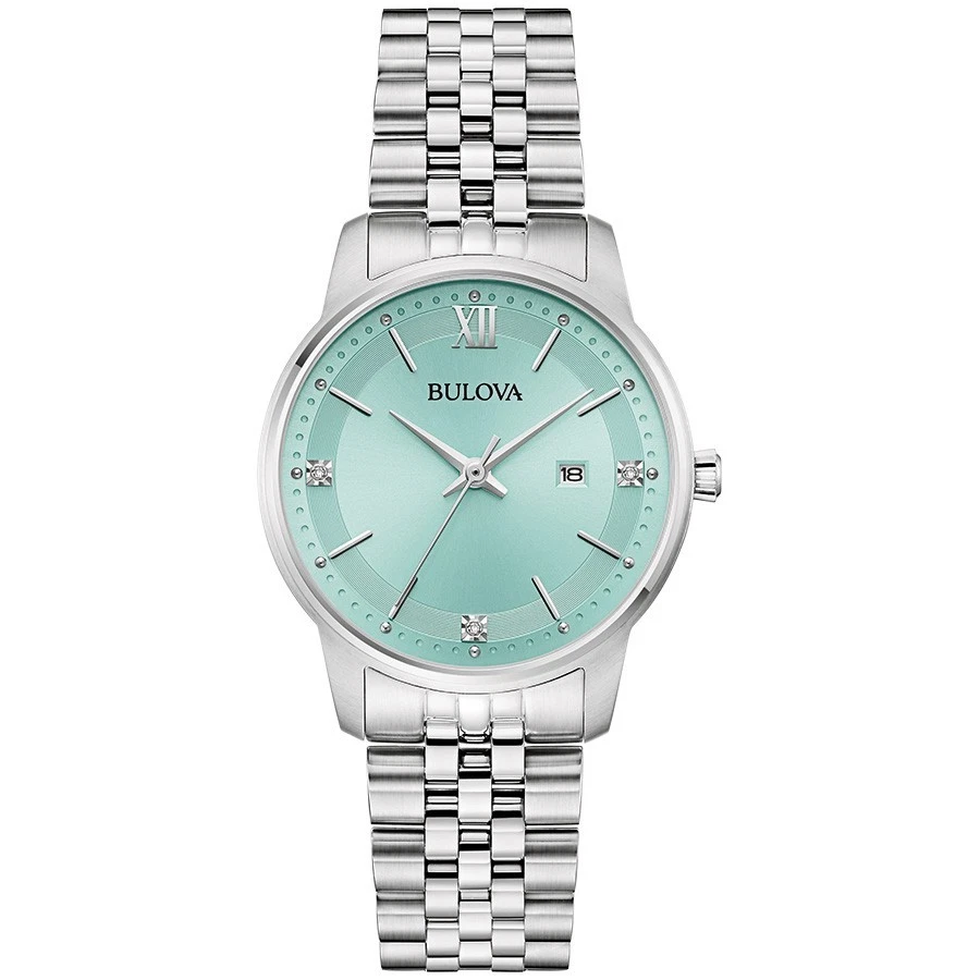 Bulova Women's Classic Date Indicator Quartz Silver Watch 32MM 96P259