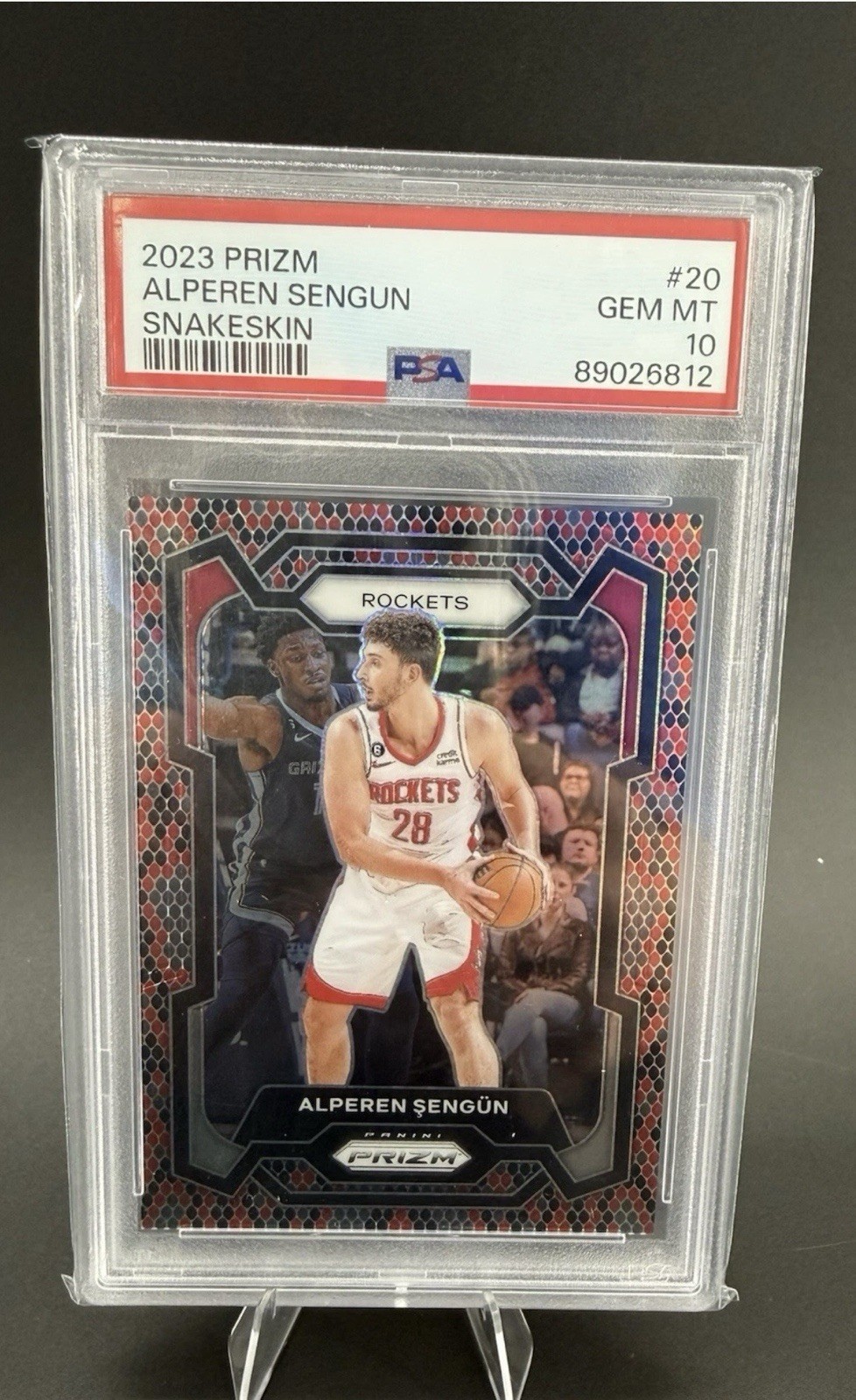 2023-24 Panini Prizm Alperen Sengun Snake Skin Prizm #20 PSA 10 – Rockets