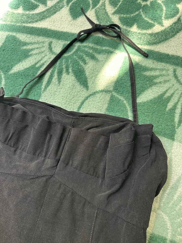 Traje de baño negro de colección años 40 50 moda brillante bolsillos talla XS Foto 3 de 4