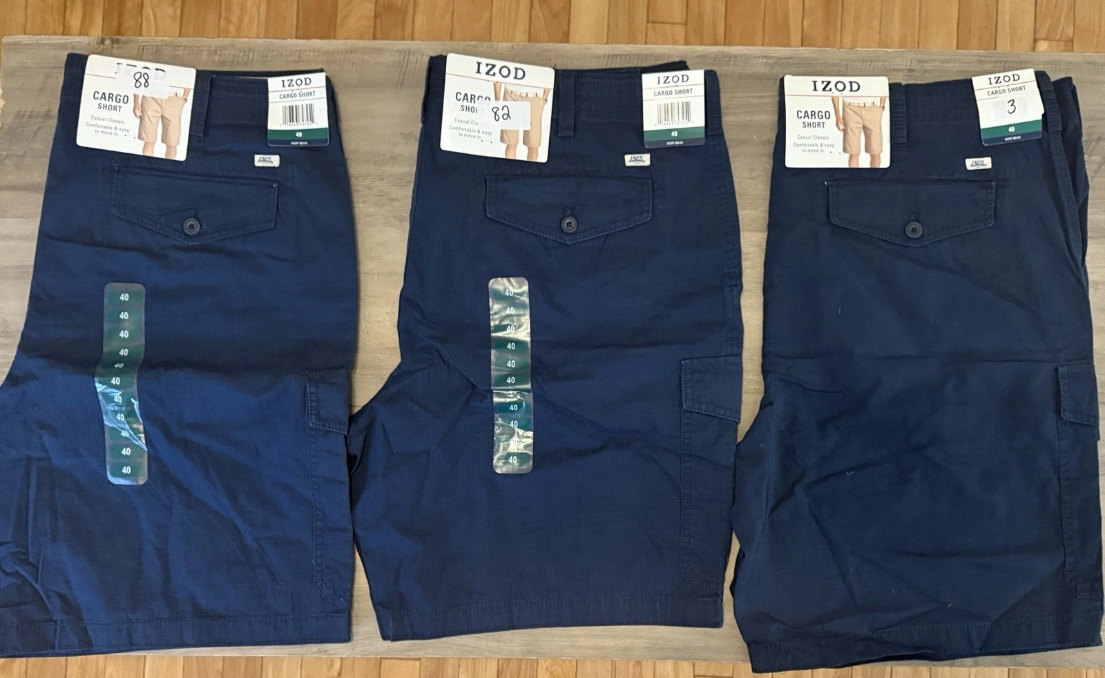 (3) Izod Men’s Cargo Shorts Size 40 NWT