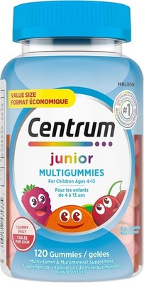Centrum Junior Multigummies Kids Gluten Free Orange Cherry Berry 120 pcs NEW