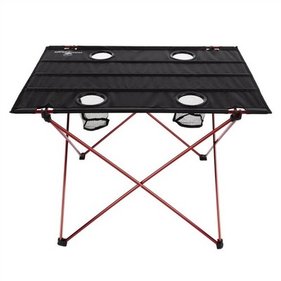 Camping Table Folding Portable Carry Bag 4 Cup Holders Outdoor Hiking Fishing
