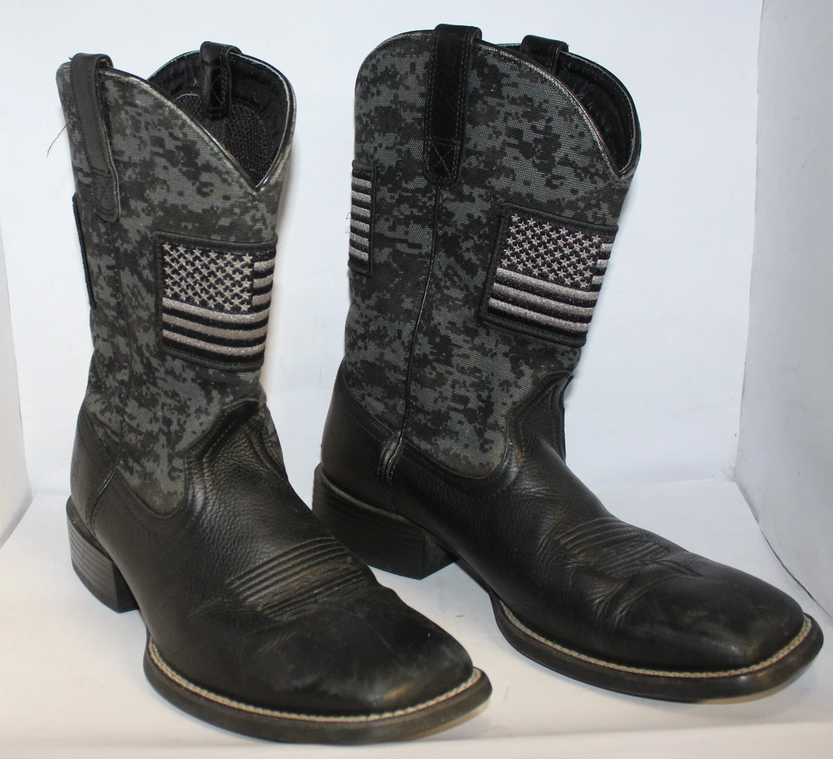Ariat Black Cowboy Boots with American Flag Design Ariat® Men main image 4
