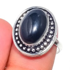 Black Onyx Gemstone Handmade 925 Sterling Silver All Size Ring For Gift