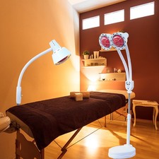 2-head Infrared Red Heat Light Therapy Lamp Pain Relief Floor Stand Beauty 275W