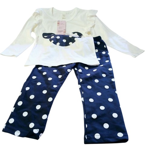 TODDLER GIRLS 2T 3T LONG SLEEVE TOPS AND PANTS SETS LOT OF 2 - Picture 4 of 6