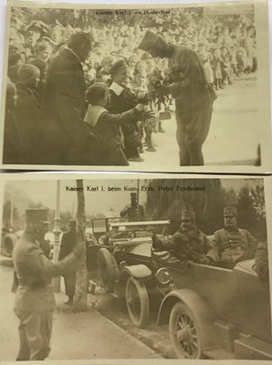 KAISER KARL I. ,im Pustertal + bei Erzh.Peter Ferdinand,2 alte AK