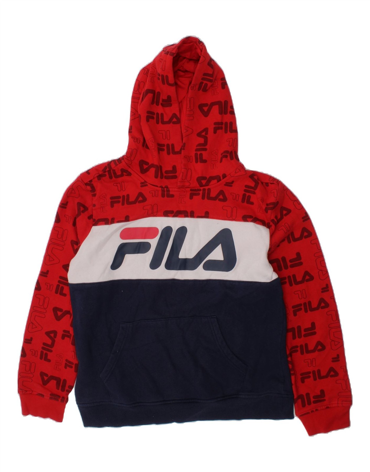 Felpa con cappuccio FILA ragazzo grafica 11 12 anni multicolore colorblock AF18