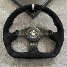 Sparco Suede Leather Racing Horn Steering Wheel Black Silver Style 13in 320mm Sparco Suede Leather Racing Horn Steering Wheel Black Silver Style 13in 320mm