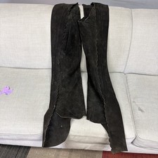 Chaps Donna Pelle Equitazione Pelle Nera