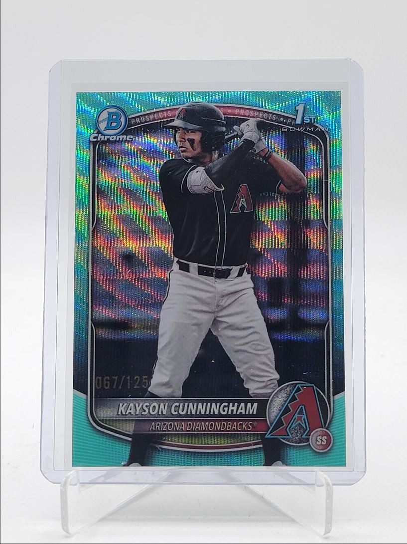 KAYSON CUNNINGHAM 2025 BOWMAN CHROME DRAFT 1ST AQUA WAVE /125 Q1940