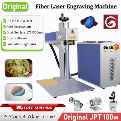 100W JPT MOPA Fiber Laser Marking Machine Engraver Compatible Lightburn 200/110