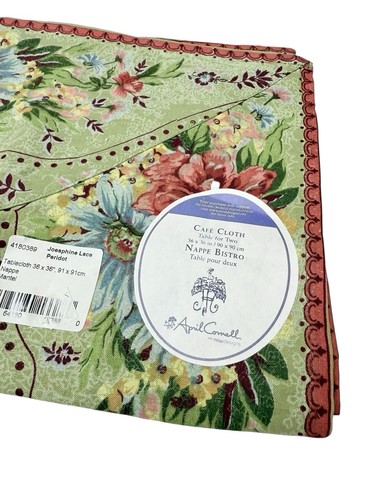 April Cornell Tablecloth For Two 36 X 36 Cafe Cloth Josephine Lace Peridot NEW - Picture 2 of 8